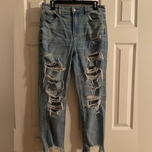 American Eagle ripped mom jeans